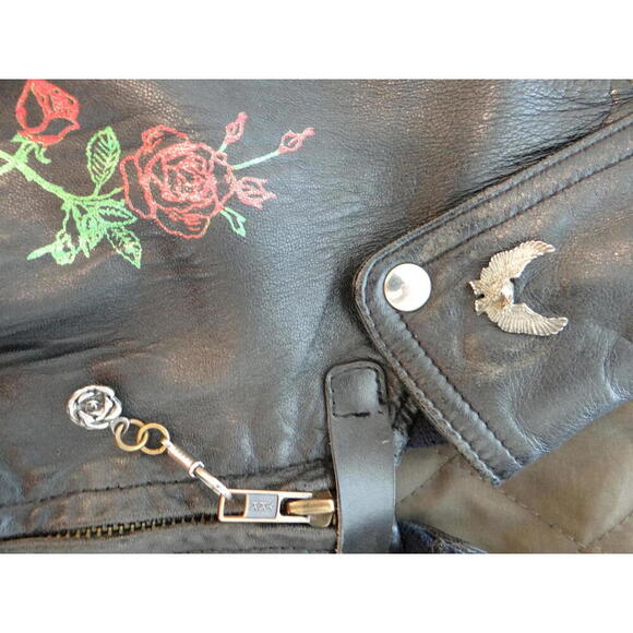 Country Star Hollywood Women's Leather Jacket with Embroidered Patches - Picture 6 of 9